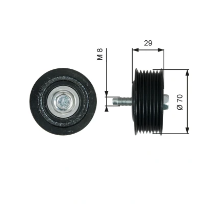 Image de GATES FleetRunner Micro V Kit T36773 Galet Enrouleur avec gorges NISSAN: Qashqai / Qashqai+2 I, MICRA 3, 2