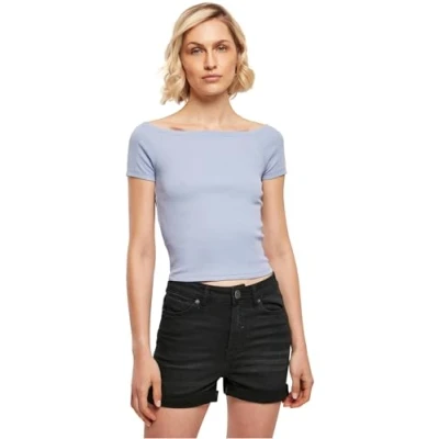 Image de Urban Classics OFF Shoulder Tshirt basique, Femme, Taille: Small, Violablue