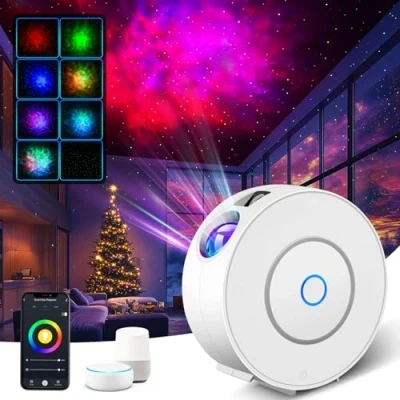 Image de Projecteur Ciel Etoile Intelligent, Wi Fi Galaxie Commande Vocale/Contrôle d&#039;application/Minuterie, Fonctionne Avec Alexa&amp;Google Assistant, Lampe étoilé pour Party Deco Chambre Cadeau
