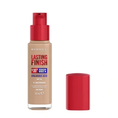 Image de Rimmel London Lasting Finish jusqu&#039;à 35h, 100 Ivory, fond de teint, longue tenue, hydratant, formule vegan, couvrance totale, 30 ml