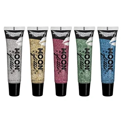Image de Moon Glitter Gloss pour lèvre à paillettes holographique 15ml Assortiment de 5 couleurs