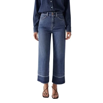 Image de Salsa Jeans Regular Faith Push in avec ourlet décousu pour femme, 853 Medium Wash, 31W x 28L