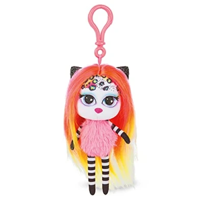 Image de NICI Pixidoos Piku 14 cm avec Mousqueton Bonheur poupées Dos Pendentif Tendance, clés Peluche Porte clefs Fille Sac à Main Doudous, 47503, Rose/Noir