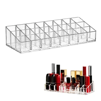 Image de PHIEZC Organisateur de Rouge à lèvres,24 Trous Maquillage,Boîte Rangement Lèvres,boîte lèvres pouvant contenir et Gloss,Transparent
