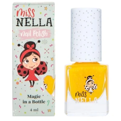 Image de Miss Nella HONEY TWINKLES Vernis à ongles jaune spécial avec des paillettes pour enfants, formule Peel off, base d&#039;eau et sans odeur