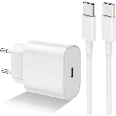 Image de Little Boutik Chargeur Blanc Rapide 20W + Cable USB C pour Samsung S24 / Plus Ultra S23 FE A54 A55 A15 A35 /S23 S22 S21 A53