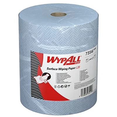 Image de WYPALL: Lingettes grand rouleau, 1 rouleau x 1000 lingettes, 2 épaisseurs, bleu