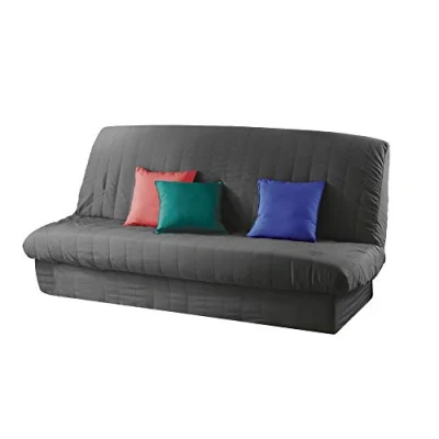 Image de Douceur d&#039;Intérieur Housse DE CLIC CLAC Mat. 120 à 140 CM 185 200 POLYE. UNI Essentiel Beton, Polyester