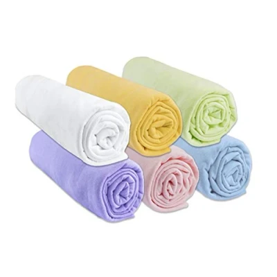 Image de Easy Dort Lot de 6 Draps Housse 60x120 cm Lit Bébé Berceau Parapluie 100% Coton Jersey Extensible Coloris Mixte Sommeil sain Certifié Oeko Tex Fabriqué en Europe