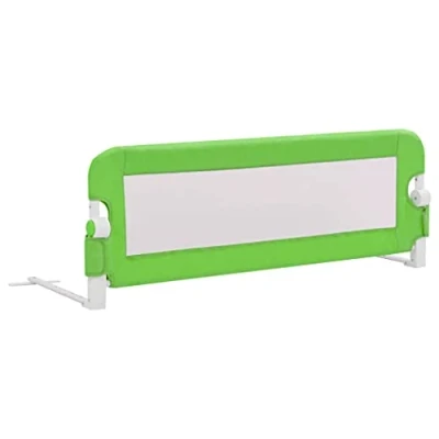 Image de vidaXL Barrière de Sécurité Lit Enfant Rail Pliable Protection Bébé Chambre à Coucher Vert 120x42 cm Polyester