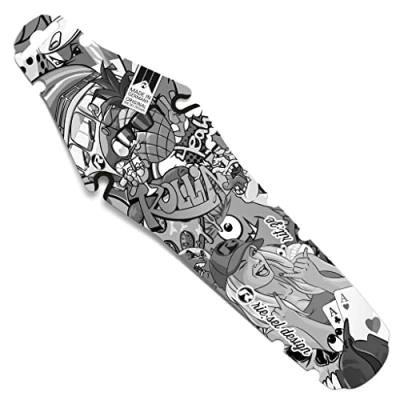 Image de Riesel Design® Garde Boue Rit:ZE arrière pour la Selle, Montage sur Les Rails de Facile à Installer, Made in Germany Stickerbomb eyecatcher Ultra Black
