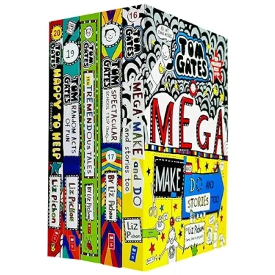 Image de Tom Gates Series 16 20 Collection 5 Books Set By Liz Pichon (Mega Make and Do Stories Too, Spectacular School Trip (Really.), Ten Tremendous Tales, Random Acts of Fun &amp; Happy to Help eventually)