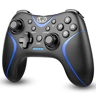 Image de Manette Switch,Manette Switch sans Fil pour Nintendo Switch/Switch Lite/Switch OLED,Manette Pro avec Boutons Programmable/Wake Up/Turbo/6 Axis Gyro/Dual Vibration,Manette PC