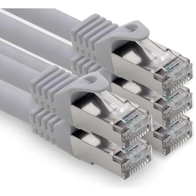 Image de freiwerk 0,5 m gris 5 pièces câble réseau CAT.7 de raccordement Ethernet Lan s FTP LSZH PIMF 10GB prise RJ45 Cat6a