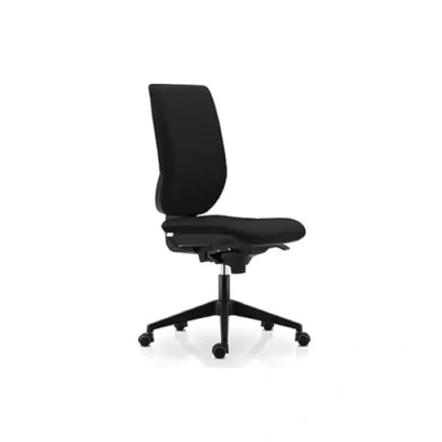 Image de SIEGE Siège Tertio, synchrone, piétement nylon, dossier et assise tissu noir