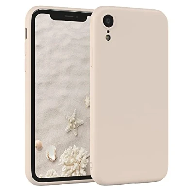 Image de EAZY CASE Coque de Protection en silicone pour iPhone XR, beige, souple, résistante aux chocs, avec l&#039;appareil photo Fine TPU Bumper Taupe