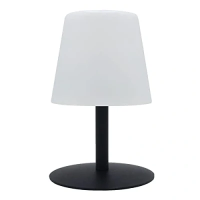 Image de Lampe de table sans fil pied en acier noir LED blanc chaud/blanc dimmable STANDY MINI Dark H25cm