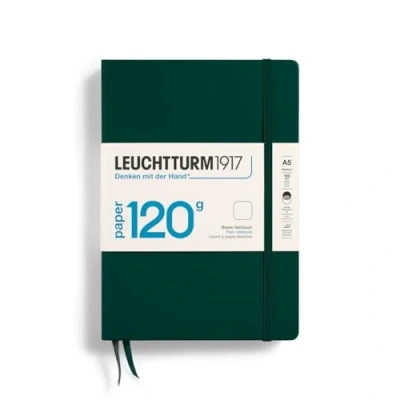 Image de LEUCHTTURM1917 370340 Carnet de notes Medium (A5), EDITION 120, Papier 120 gr/qm, Couverture rigide, 203 pages numérotées, Forest Green, blanc