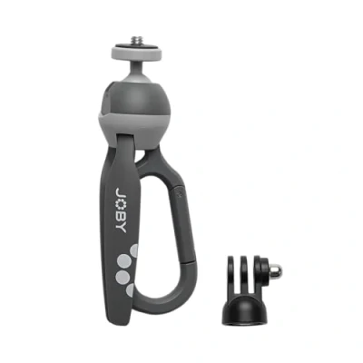 Image de JOBY HandyPod Clip Action Mini Trépied avec Mousqueton pour Caméra d’Action, Compatible GoPro, HERO12, Insta360 et Appareil Photo Compact Type Sony ZV 1 II (JB01838 BWW)