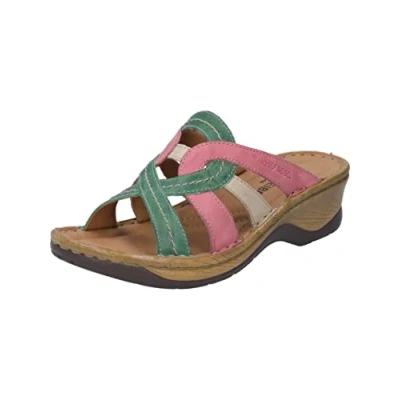 Image de Josef Seibel Femme Sabots Catalonia 01, Dame Mules,Largeur G (Normale),Chaussure de Loisir,Pantoufle,Slides,Sandale,Vert (Tanne Multi),38 EU / 5 UK