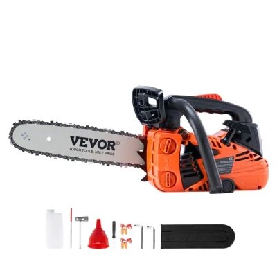 Image de VEVOR Tronçonneuse à essence guide chaîne 30,5 cm sans fil 25,4 CC 1,2 CV, pour coupe de branches d&#039;arbres, élagage des arbres, défrichement terres, forêts dans fermes, jardins, ranchs