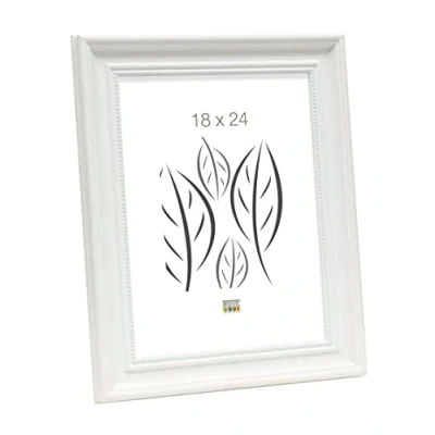 Image de Deknudt Frames S45HF1 Cadre Photo avec Filet Perlé Bois Blanc 18 x 24 cm