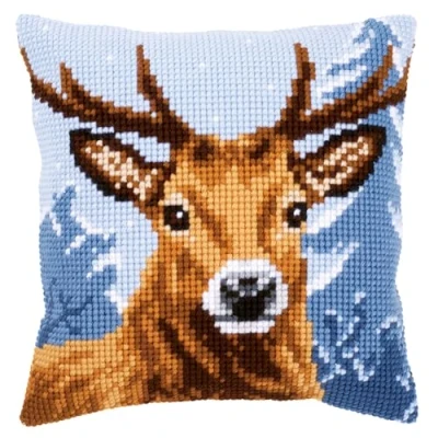 Image de Vervaco Kit coussin au point de croix Cerf,multicolore,18.3 x 0.5 9.5 cm