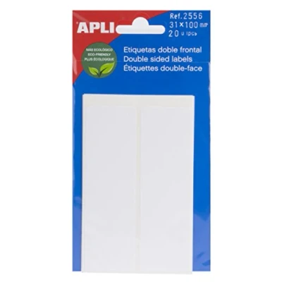 Image de APLI 2556 Borsa Etichette doppio frontale, 20 Pezzi