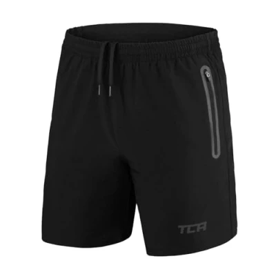 Image de TCA Short de Sport ou Running Léger Elite Tech pour Homme avec Poches Zippées Noir/Noir, XL