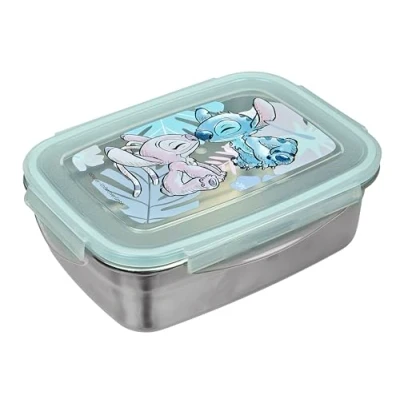 Image de Undercover Disney Stitch Boîte à déjeuner avec joint En caoutchouc acier inoxydable Capacité de 550 ml sandwich scolaire goûter pour enfants