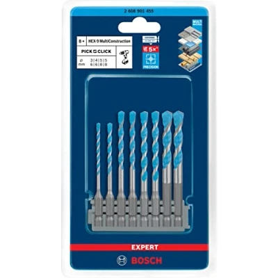 Image de Bosch Expert HEX 9 Jeu de forets MultiConstruction Ø 3 4 5 6 8 mm