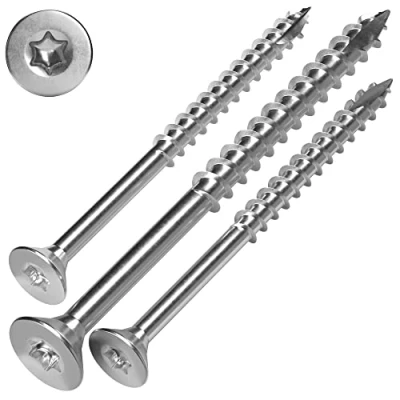 Image de SCREWREBEL TX30 Lot de 100 vis à aggloméré en acier inoxydable A2 Filetage partiel tête fraisée 6 x 120 mm