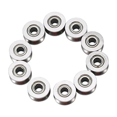 Image de 10pcs Roulement à Billes De Cannelure U Profond D&#039;Incidences Poulie Guide Au Carbone U624ZZ Double Blindé Pour Système Mouvement Linéaire Meubles Portes