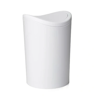 Image de TATAY Papelera Baño con Tapa Basculante, 6L de Capacidad, Polipropileno, Libre BPA, Color Blanco, Medidas 19 x 28 cm