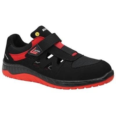 Image de ELTEN Chaussures de sécurité LONNY rouge Easy ESD S1P, femme et homme, textile, embout acier, léger, sportif, noir/rouge, pointure : 38