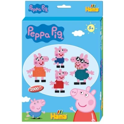 Image de Hama Boite &quot;Peppa Pig&quot; 2000 Perles et 1 plaque à repasser taille Midi Loisirs créatifs Dès 5 ans 10.7965 Multicolore
