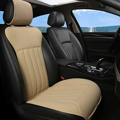 Image de Black Panther Coussin Siege Voiture, Confortable Housse de Siège Avant,Quatre Saisons Universelles Antidérapant Voiture avec Dossier(1PC Beige)