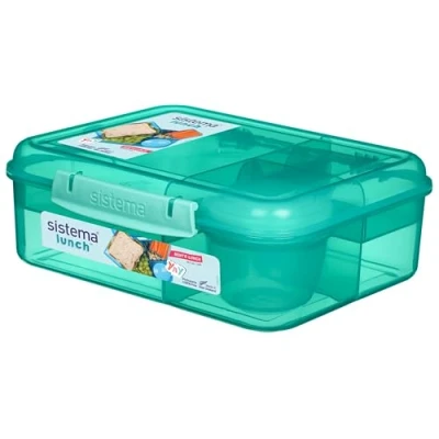 Image de Sistema Boîte à repas bento LUNCH avec pot yaourt/fruits 1,65 litre Sans BPA Coloris assortis (différents selon les lots) 1 pièce