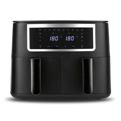 Image de GOURMETmaxx 2 x 4 L Friteuse à air chaud double chambre Synchro Garzones Airfryer avec écran tactile chambres &amp; 10 programmes frire presque sans huile