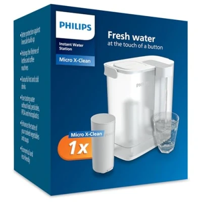 Image de Philips Water Carafe filtrante Instant Filter Capacité de 3L, rechargeable par port USB C