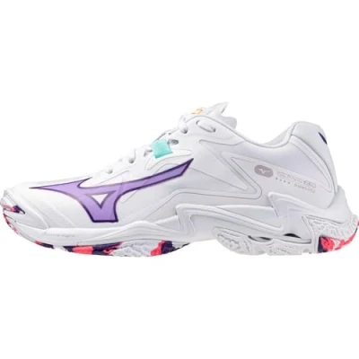 Image de Mizuno WAVE LIGHTNING Z8 Chaussures De Volleyball Blanc/VioletIndigo/CamelliaRos Femme Taille 39