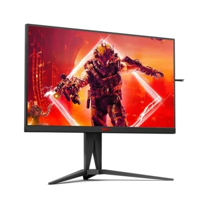 Image de AOC AGON AG275QZN Moniteur de jeu QHD 27 pouces, FreeSync Premium, 0,5 ms, 240 Hz (2560x1440, DisplayPort, HDMI, hub USB) noir/rouge