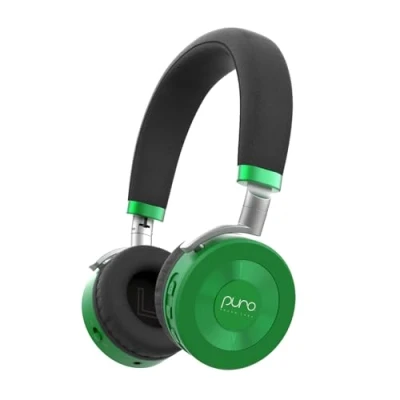 Image de Puro Sound Labs JuniorJam Plus casque à limitation de volume pour enfants, protection audio sûre l&#039;ouïe, Bluetooth réglable tablettes, smartphones, PC (vert)