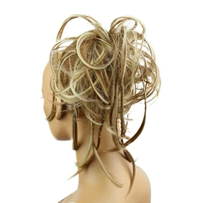 Image de CAISHA XXL Cheveux Cravate Chignons Coiffures De Mariée Volumineux Chignon Désordonné Ondulé Mélange Blond Brun Clair G21D