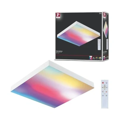 Image de Paulmann 79904 Velora Rainbow Panneau LED carré avec Plafonnier blanc à intensité variable 1 x 13,2 W DynamicRGBW 3000 K, Métal, white, ▭ 295x295mm