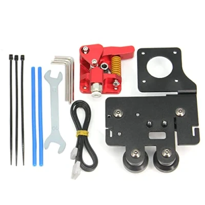Image de eberoxyz Support d&#039;entraînement direct pour plaque avec 4 poulies kit d&#039;extrudeuse à double engrenage,filament facile imprimer Ender5 Series (plaque+kit d&#039;extrudeuse)