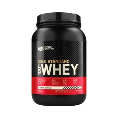 Image de Optimum Nutrition Gold Standard 100% Whey, Poudre de Protéines pour la Construction et Récupération Musculaire, avec Glutamine Acides Aminés BCAA Naturels, Cookies Crème, 28 portions, 896 g