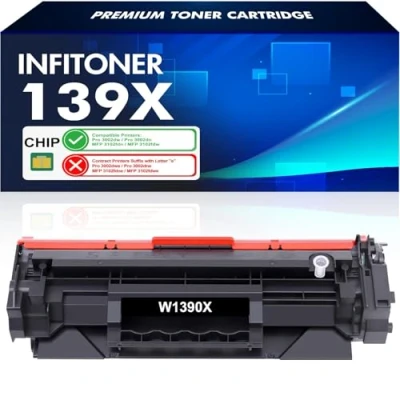 Image de avec Puce 139X (W1390X) 139A Cartouche de Toner Compatible pour HP W1390X W1390A Laserjet Pro 3002dw 3002dn 3002 MFP 3102fdn 3102fdw 3102 ( Noir, 1 Pack )