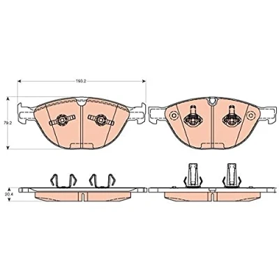 Image de TRW GDB2026 Jeu de plaquettes frein préparé pour indicateur d&#039;usure BMW: 5 Berline, 6 Coupe, Cabriolet