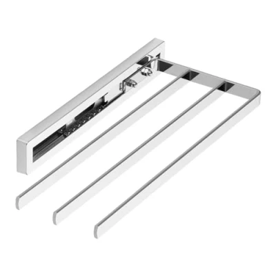 Image de SOTECH Porte Serviettes Coulissant Style à 3 Bras Chrome Poli 325 mm Course 145 pour Montage latéral sur lavabo